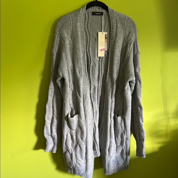 NWT Dokotoo Gray Cable Knit Cardigan With Pockets Size XL - Picture 1 of 6